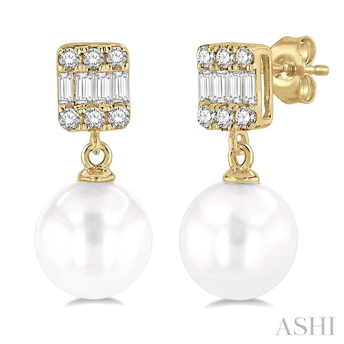 ASHI Pearl Drop Diamond Earrings 56198PPTSERWPYG