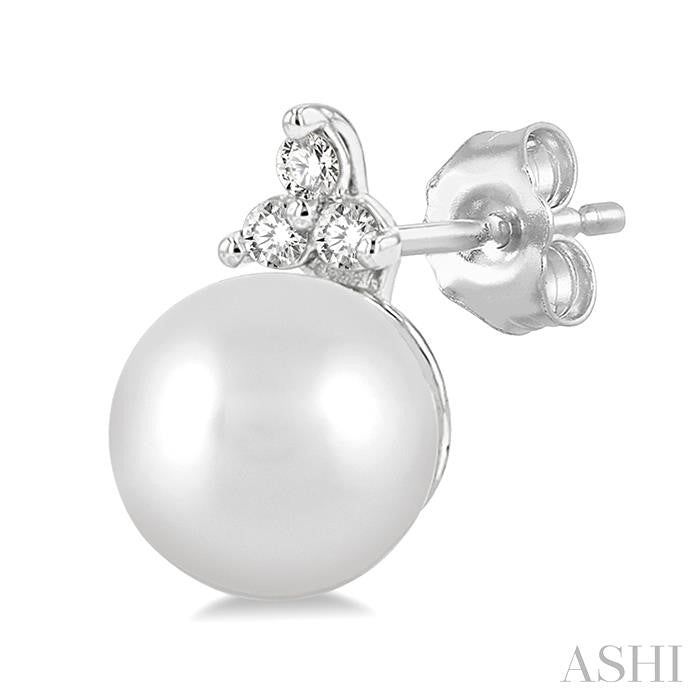 ASHI Pearl & Petite Diamond Fashion Earrings 561A9PPTSERWPWG