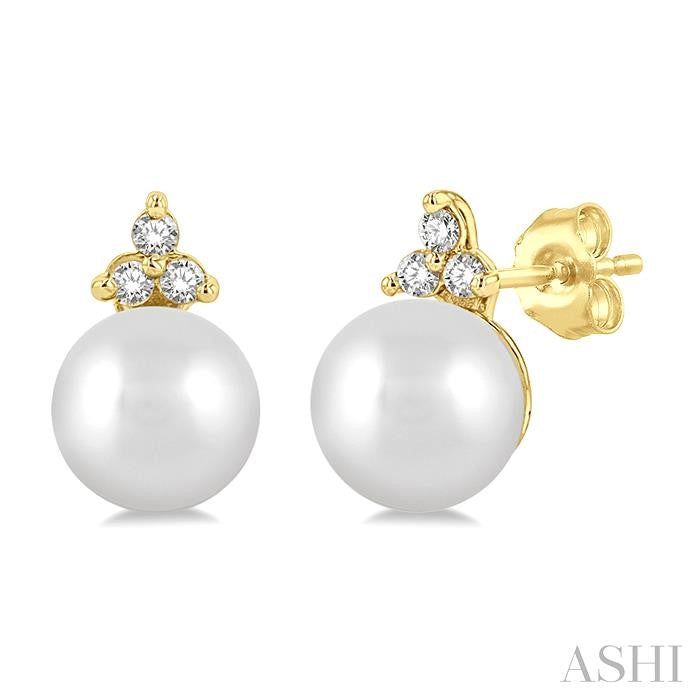 ASHI Pearl & Petite Diamond Fashion Earrings 561A9PPTSERWPYG