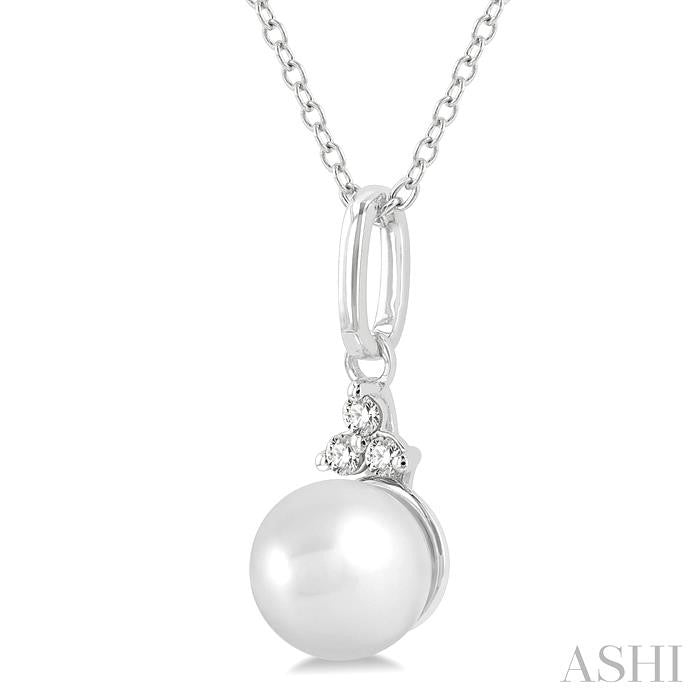 ASHI Pearl & Petite Diamond Fashion Pendant 561A9PPTSPDWPWG