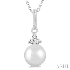 ASHI Pearl & Petite Diamond Fashion Pendant 561A9PPTSPDWPWG