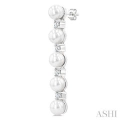 ASHI Pearl & Diamond Straightline Fashion Earrings 561B6PPFGERWPWG