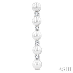 ASHI Pearl & Diamond Straightline Fashion Earrings 561B6PPFGERWPWG