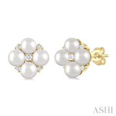 ASHI Pearl & Diamond Fashion Earrings 56248PPTGERWPYG