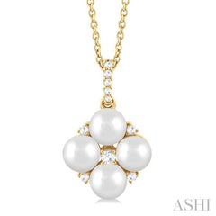 ASHI Pearl & Diamond Fashion Pendant 56248PPTGPDWPYG