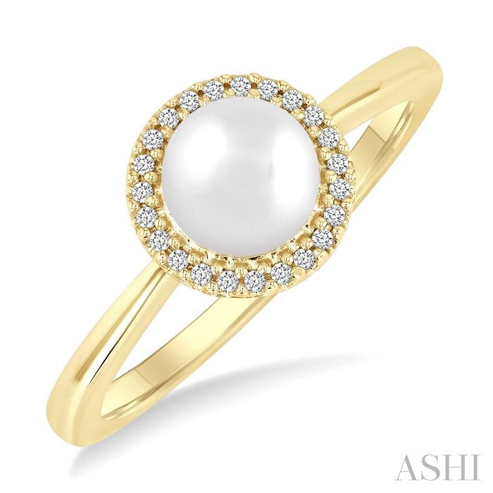 ASHI Pearl & Petite Halo Diamond Fashion Ring 562A9PPTSWPYG