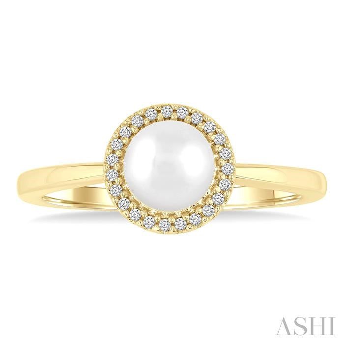 ASHI Pearl & Petite Halo Diamond Fashion Ring 562A9PPTSWPYG