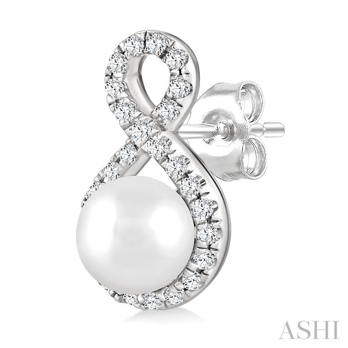 ASHI Pearl & Petite Diamond Fashion Earrings 562B7PPTSERWPWG