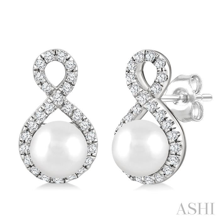 ASHI Pearl & Petite Diamond Fashion Earrings 562B7PPTSERWPWG