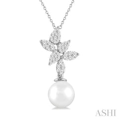 ASHI Pearl & Lovebright Diamond Fashion Pendant 56333PPFGPDWPWG
