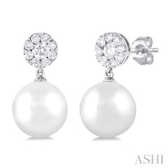 ASHI Pearl & Lovebright Diamond Fashion Earrings 56366PPFGERWPWG