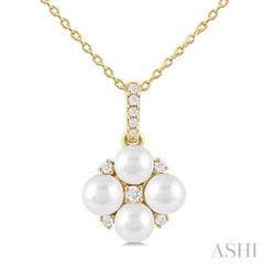 ASHI Pearl & Diamond Fashion Pendant 56399PPTGPDWPYG