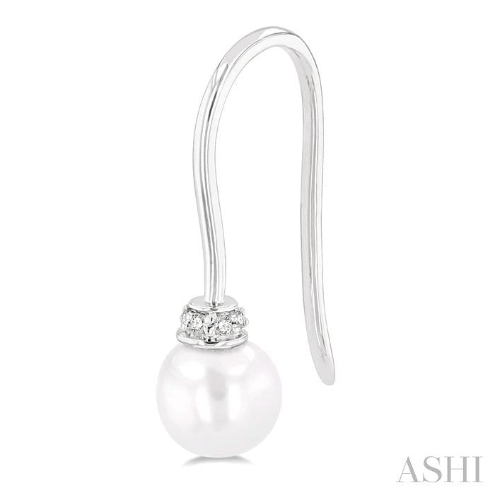 ASHI Pearl & Petite Diamond Fashion Earrings 563A9PPTSERWPWG
