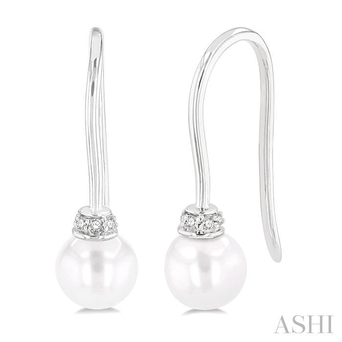 ASHI Pearl & Petite Diamond Fashion Earrings 563A9PPTSERWPWG