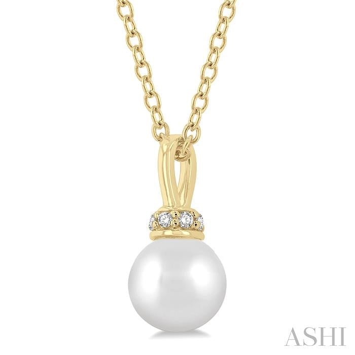 ASHI Pearl & Petite Diamond Fashion Pendant 563A9PPTSPDWPYG