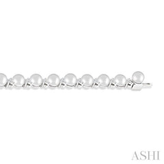 ASHI Pearl & Diamond Floral Fashion Bracelet 563BHPPFGWPWG