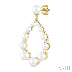ASHI Pearl Drop Diamond Fashion Earrings 56457PPTGERWPYG