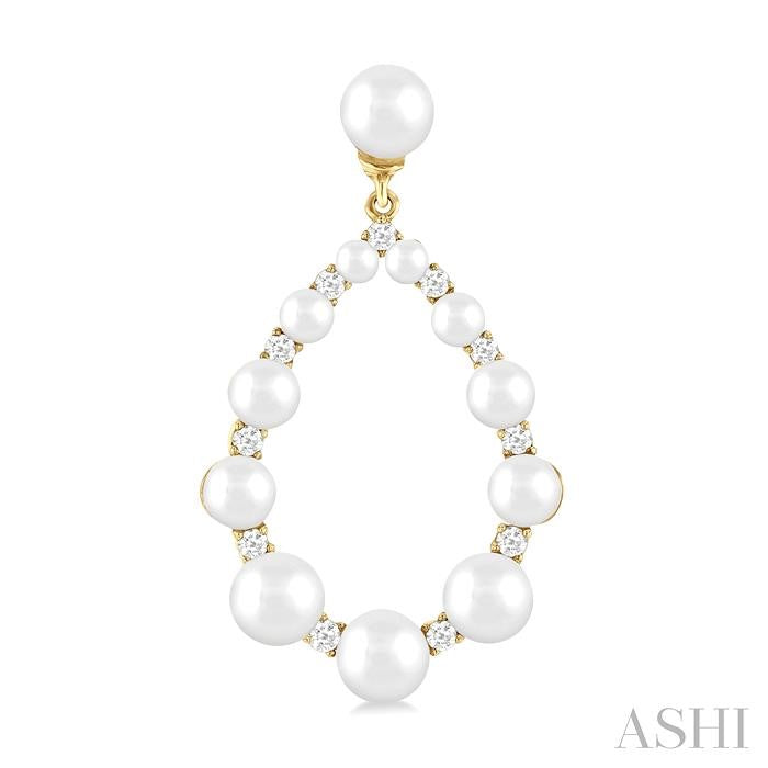 ASHI Pearl Drop Diamond Fashion Earrings 56457PPTGERWPYG