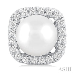 ASHI Pearl & Petite Halo Diamond Fashion Earrings 56468PPTSERWPWG