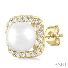 ASHI Pearl & Petite Halo Diamond Fashion Earrings 56468PPTSERWPYG