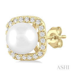 ASHI Pearl & Petite Halo Diamond Fashion Earrings 56468PPTSERWPYG