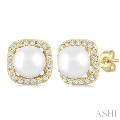 ASHI Pearl & Petite Halo Diamond Fashion Earrings 56468PPTSERWPYG