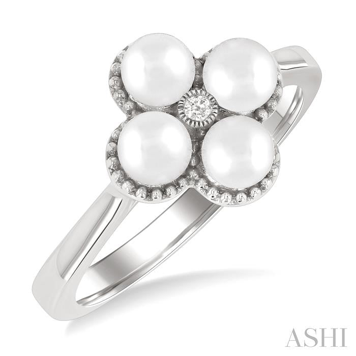 ASHI Clover Pearl & Diamond Fashion Ring 56479PPTGWPWG