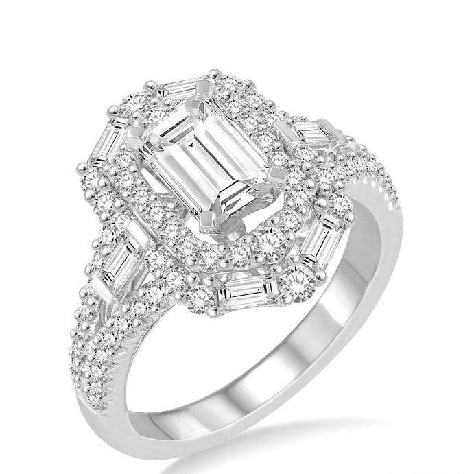 Parkplace Jewelers Emerald Shape Semi-Mount Halo Diamond Engagement Ring 228A1PPFRWG-SM