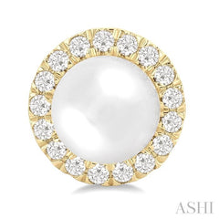 ASHI Pearl & Halo Diamond Earrings 565A6PPTGERWPYG