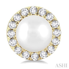 ASHI Pearl & Halo Diamond Earrings 565A8PPFSERWPYG