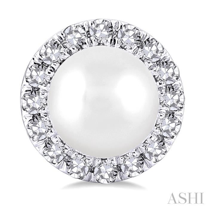ASHI Pearl & Halo Diamond Earrings 565A8PPTSERWPWG