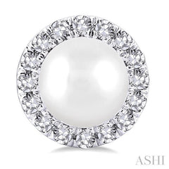 ASHI Pearl & Halo Diamond Earrings 565A8PPTSERWPWG