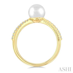 ASHI Pearl & Diamond Fashion Ring 565B8PPTSWPYG
