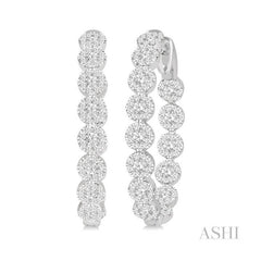 ASHI Inside-Out Lovebright Diamond Hoop Earrings 925B0PPFGERWG-2.00