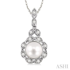 ASHI Pearl & Halo Diamond Fashion Pendant 56658PPFSPDWG