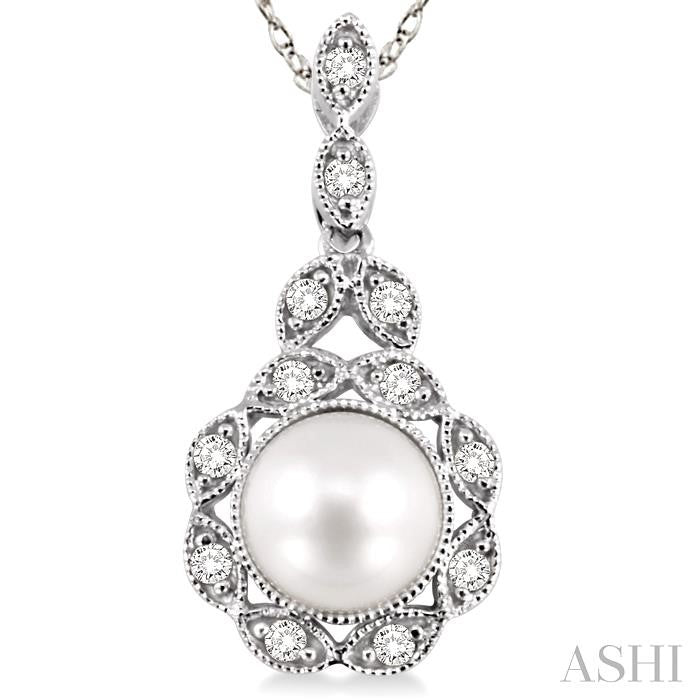 ASHI Pearl & Halo Diamond Fashion Pendant 56658PPFSPDWG