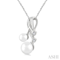 ASHI Pearl & Diamond Fashion Pendant 567B9PPTGPDWPWG
