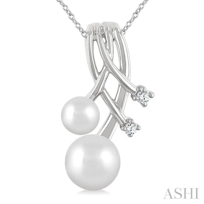 ASHI Pearl & Diamond Fashion Pendant 567B9PPTGPDWPWG