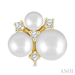 ASHI Pearl & Diamond Fashion Earrings 568B9PPTGERWPYG