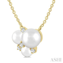 ASHI Pearl & Diamond Fashion Pendant 568B9PPTGPDWPYG
