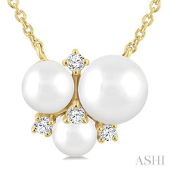 ASHI Pearl & Diamond Fashion Pendant 568B9PPTGPDWPYG