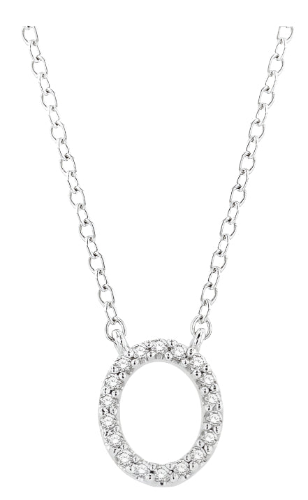 Parkplace Jewelers Block 'O' Initial Diamond Pendant 912F9PPTSPDWG-O