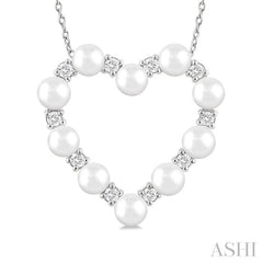 ASHI Heart Shape Pearl & Diamond Pendant 56955PPFGPDWPWG