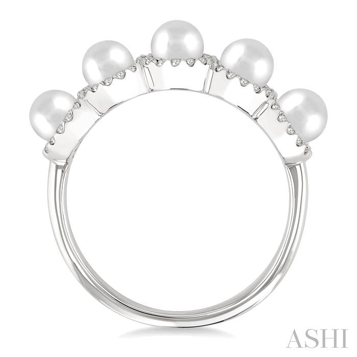 ASHI Pearl & Halo Diamond Ring 56966PPFGWPWG