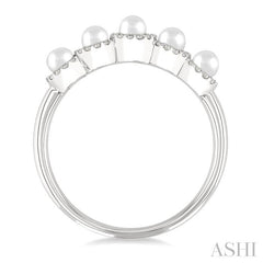 ASHI Pearl & Halo Diamond Ring 56968PPFGWPWG