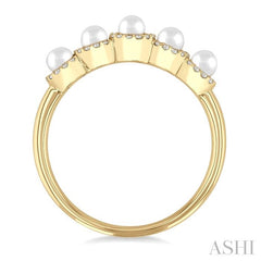 ASHI Pearl & Halo Diamond Ring 56968PPFGWPYG