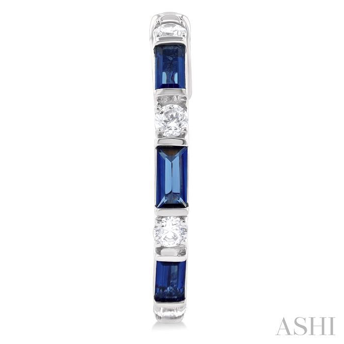 ASHI Emerald Shape Art Deco Gemstone & Diamond Hoop Earrings 57495PPFGERSPWG