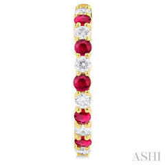 ASHI Alternate Gemstone & Diamond Hoop Earrings 57572PPFGERRBYG
