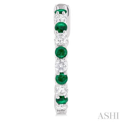ASHI Alternate Gemstone & Diamond Hoop Earrings 57573PPFGEREMWG