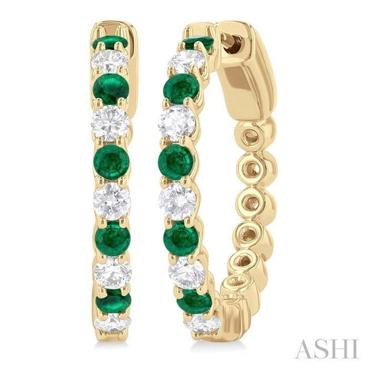 ASHI Alternate Gemstone & Diamond Hoop Earrings 57573PPFGEREMYG